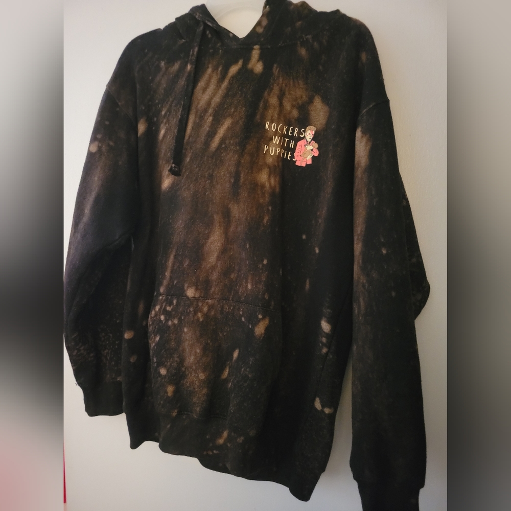Rockers with puppies hoodie bleached